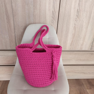 Torba szydełkowa na ramię ze sznurka 23cmx30cm