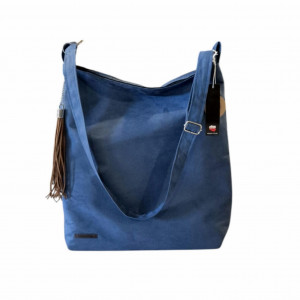 TORBA WOREK  W STYLU BOHO ETNO HOBO / WEGAŃSKA NIEBIESKA