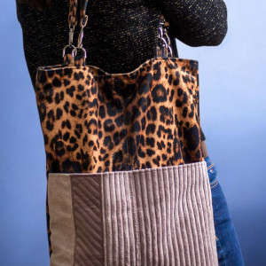 Torba z kieszeniami na ramię panterka