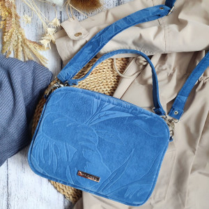 Torebka box - zgaszony chaber - welur