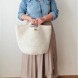 Torebka damska do ręki ,koszyk ze sznurka bawełnianego.