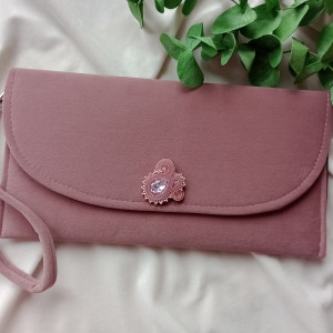 Torebka kopertówka na wesele zgaszony brudny róż