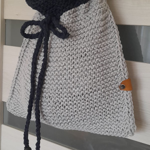 Torebka-worek ze sznurka bawełnianego. Handmade.