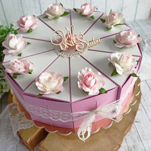 Tort papierowy dla Pary Młodej na słodycze, duży  1