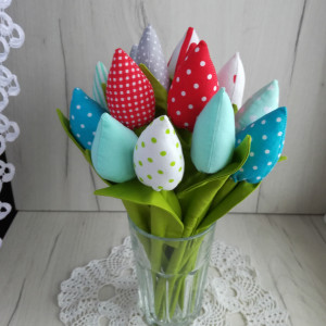 Tulipany materiałowe urodziny prezent dekoracja