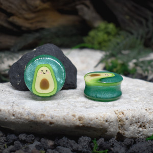 Tunele do uszu 22-26mm awokado, żywica #114-117