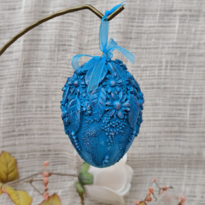 Turkusowa Pisanka Artystyczna - Błękitna Łąka