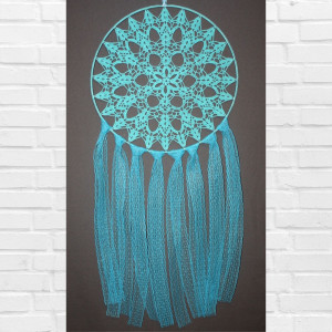 Turkusowy koronkowy łapacz snów MK246