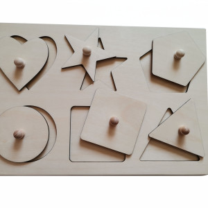 Układanka figury geometryczne naturalne Montessori