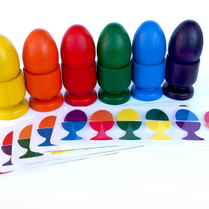 Układanka lewopółkulowa jajka/ Sorter kolorów