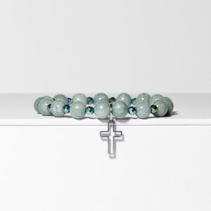 Unikatowa  Bransoletka z Kamieni jadeitu birmańskiego i hematytu