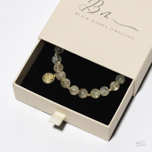 Unikatowa bransoletka z kamieni natura. cytryn z dodatkami srebra 925