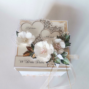 Upominek ślubny - handmade pudełko z kopertą