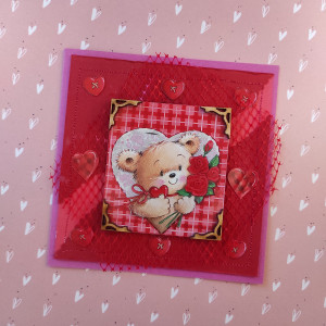 Urocza kartka walentynkowa z misiem
