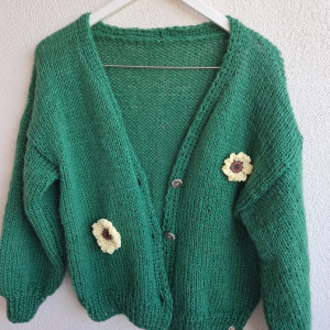 Uroczy kardigan Slonecznik.Handmade.