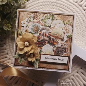 Urodziny, kartka w pudełku urodzinowa, podróże, pociąg, u157