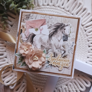 Urodziny, kartka z koniem beżowa, spełnienia marzeń, u53