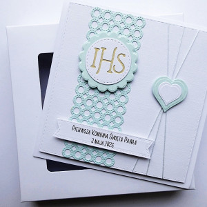 Urokliwa personalizowana kartka na Komunię