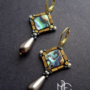 w barwach muszli no2 - kolczyki