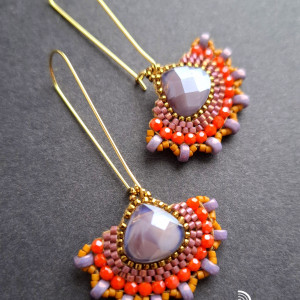 w szkle kolorowym no24 - kolczyki