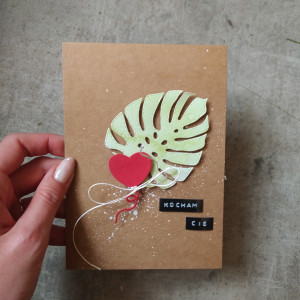 Walentynka - kartka walentynkowa liść