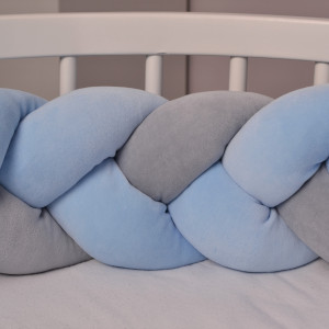 Warkocz  do łóżeczka 210 cm niebiesko(2) szary(1)