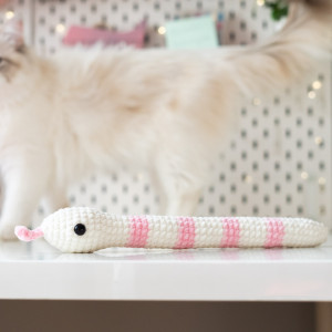 Wąż Boa dla kota zabawka kocimiętka biały