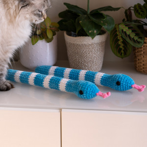 Wąż Boa dla kota zabawka kocimiętka niebieski