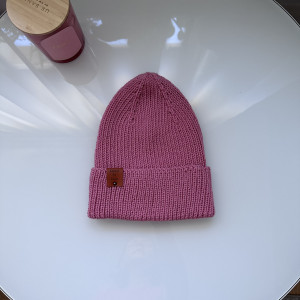 Wełniana czapka 100% Merino-Jasnoróżowa