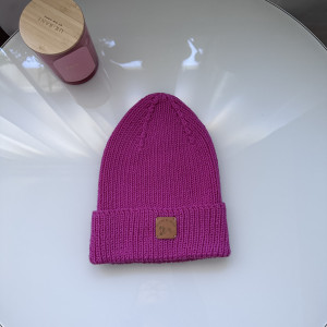 Wełniana czapka 100% Merino-Różowa