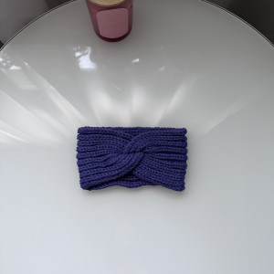 Wełniana opaska Twist 100% Merino-Fioletowa