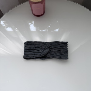 Wełniana opaska Twist 100% Merino-Grafitowa