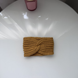 Wełniana opaska Twist 100% Merino-Musztardowa