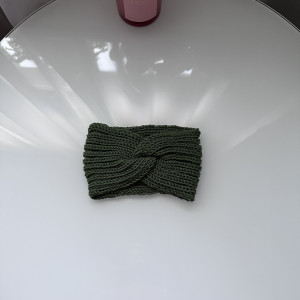 Wełniana opaska Twist 100% Merino-Zielona