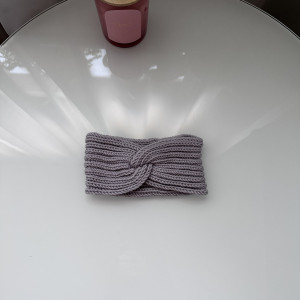 Wełniana opaska Twist 100% Merynos-Popielata