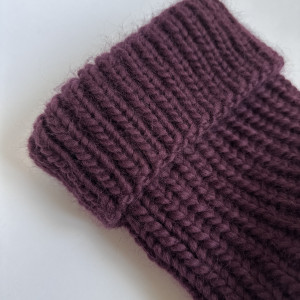 Wełniany komin ręcznie robiony, 100% wełny peruwiańskiej - burgund