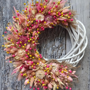 Wianek na drzwi #1, dekoracja całoroczna, suszki, 35/40 cm