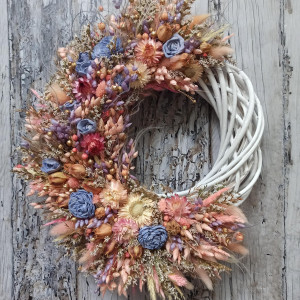 Wianek na drzwi W14, dekoracja całoroczna, suszki 35/40 cm