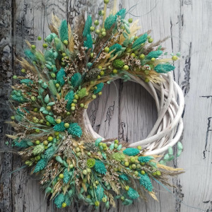 Wianek na drzwi W17, dekoracja całoroczna, suszki, 35/40 cm