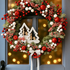 Wianek na drzwi zimowy