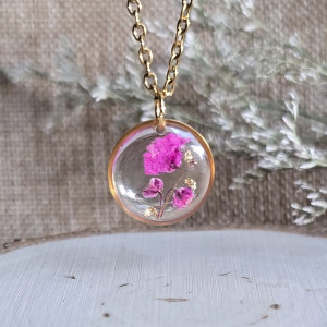 Wieczne kwiaty różowe zawieszka