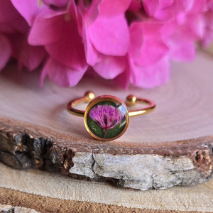 Wieczne kwiaty złoty pierścionek róż