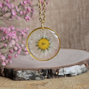 Wieczny kwiat złota zawieszka stokrotka duża kwiat