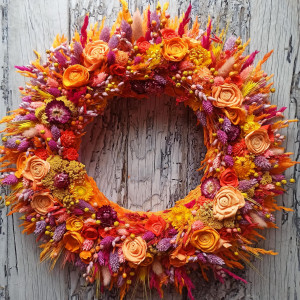 Wiosenna dekoracja drzwi, wieniec wiosenny, całoroczny wianek, 45 cm