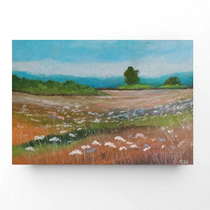 Wiosenna łąka -rysunek  A4 pastele suche