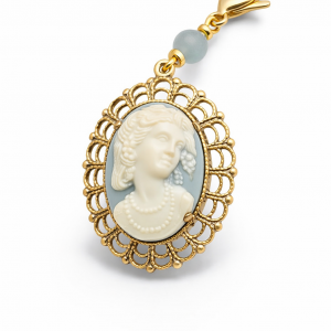 Wisiorek Camea Dama Niebieska Klasyczna Biżuteria