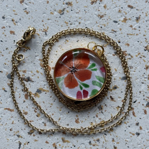 Wisiorek pomarańczowy kwiat