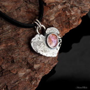 Wisiorek srebrny serduszko z turmalinem