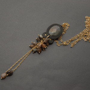 wisiorek sutasz z labradorytem i agatami