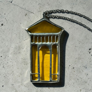 Wisiorek w kształcie łuku "Arka" Witraż Tiffany Naszyjnik na łańcuszku